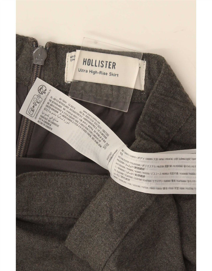 Hollister Dame Mini Nederdel UK 14 Large W30 Grå Polyester