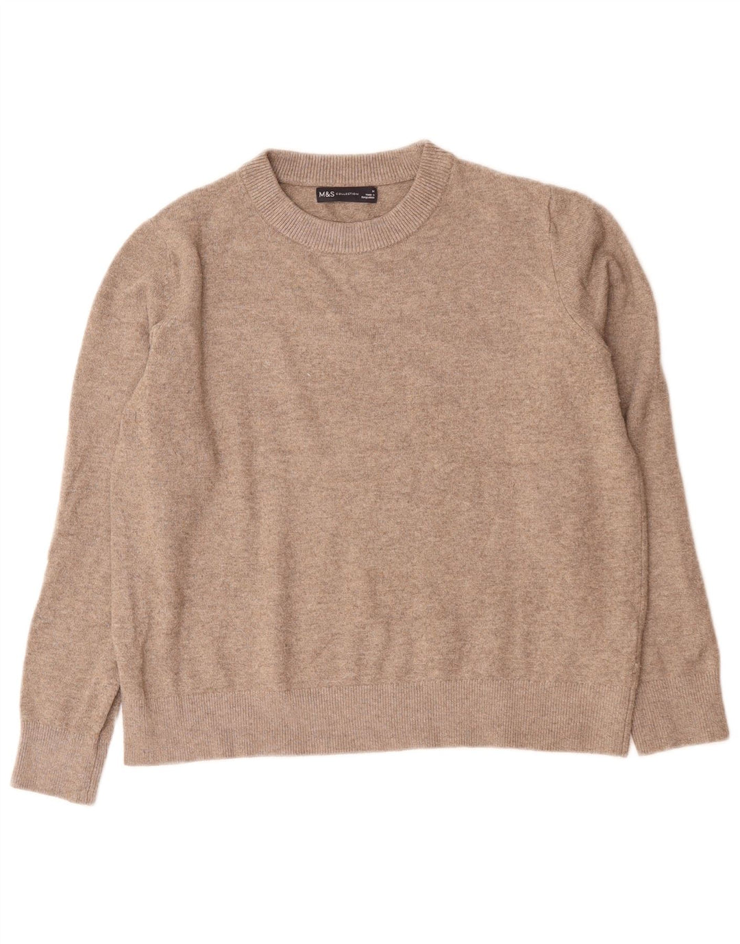 Marks & Spencer dametrøjetrøje med rund hals DK 14 mellemgrå polyester