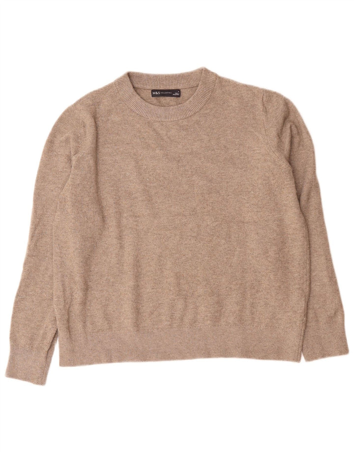 Marks & Spencer dametrøjetrøje med rund hals DK 14 mellemgrå polyester