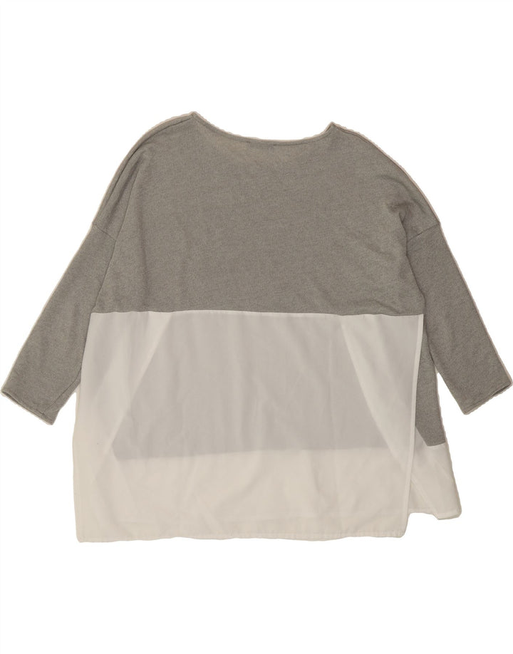 ZARA Womens Oversized Boat Neck Jumper Sweater UK 14 Medium Grey Vintage Zara and Second-Hand Zara from Messina Hembry 