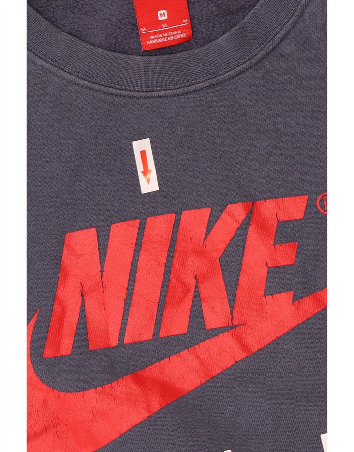 Nike Herre grafisk sweatshirt Jumper Medium Blue Colourblock Bomuld
