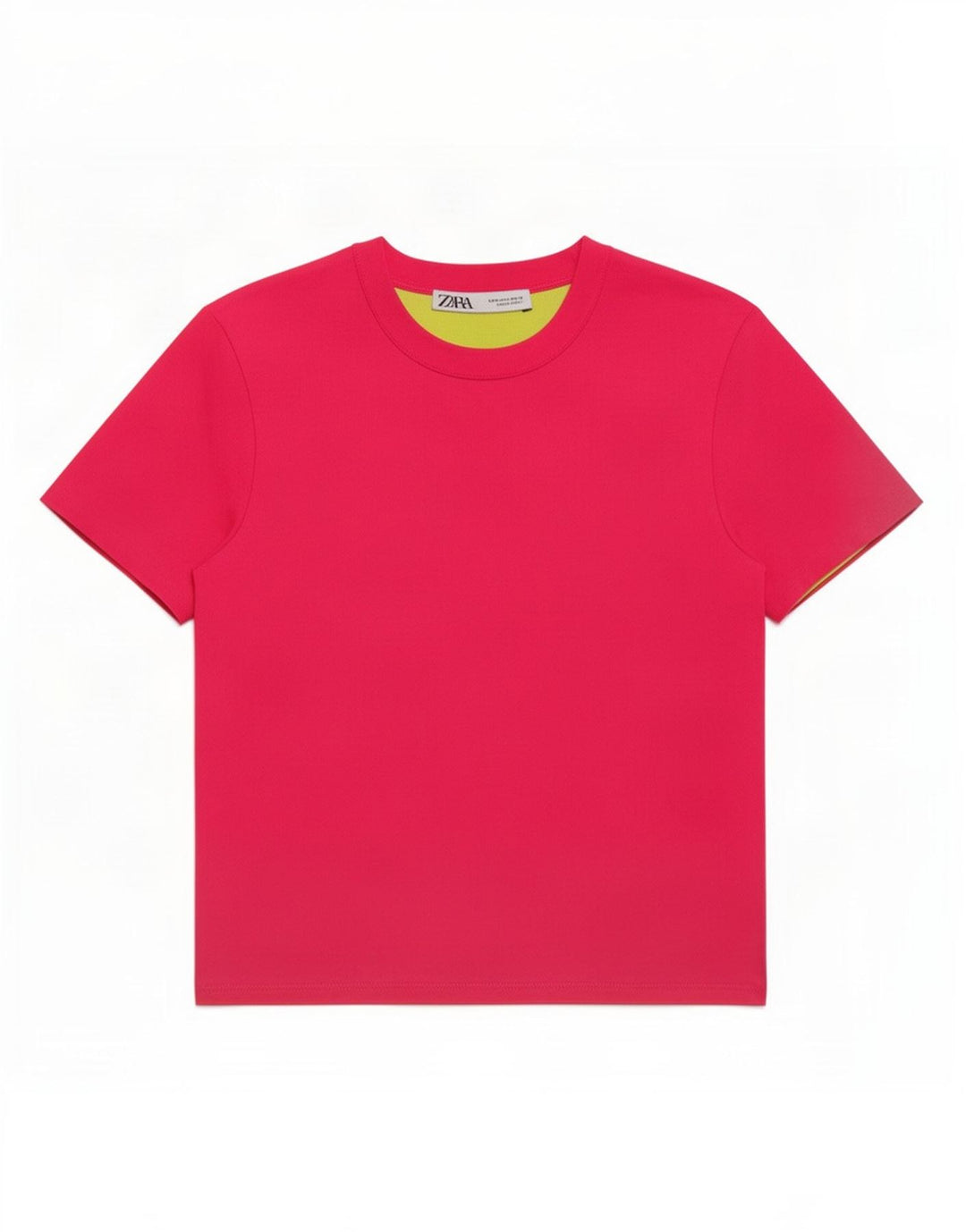 Zara Womens Crop T-Shirt Top UK 12 Medium Pink Polyester