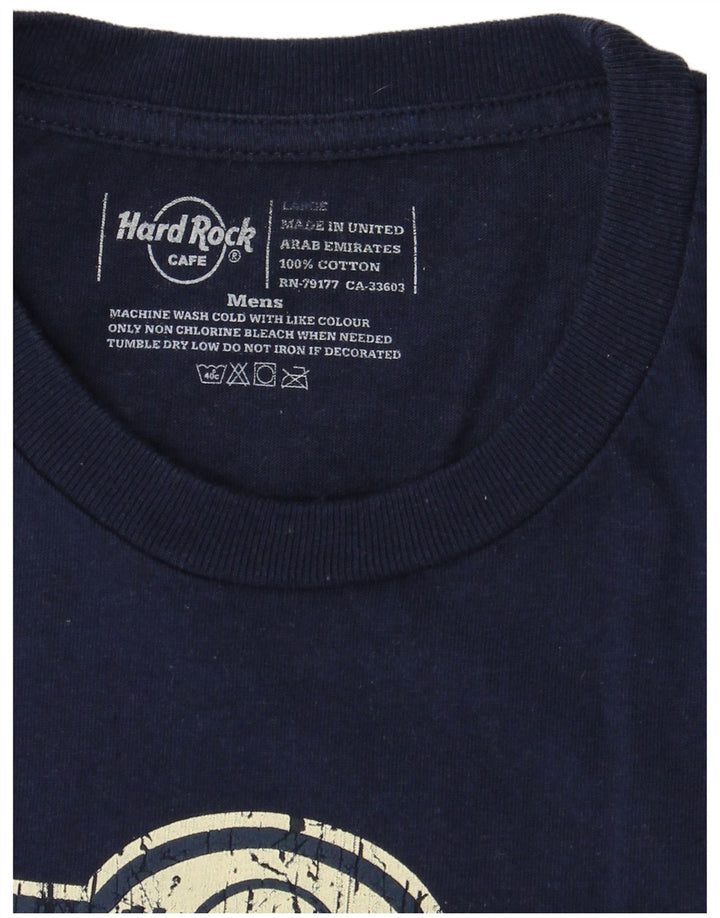 HARD ROCK CAFE Herre Dublin Grafisk T-shirt Top Stor marineblå bomuld