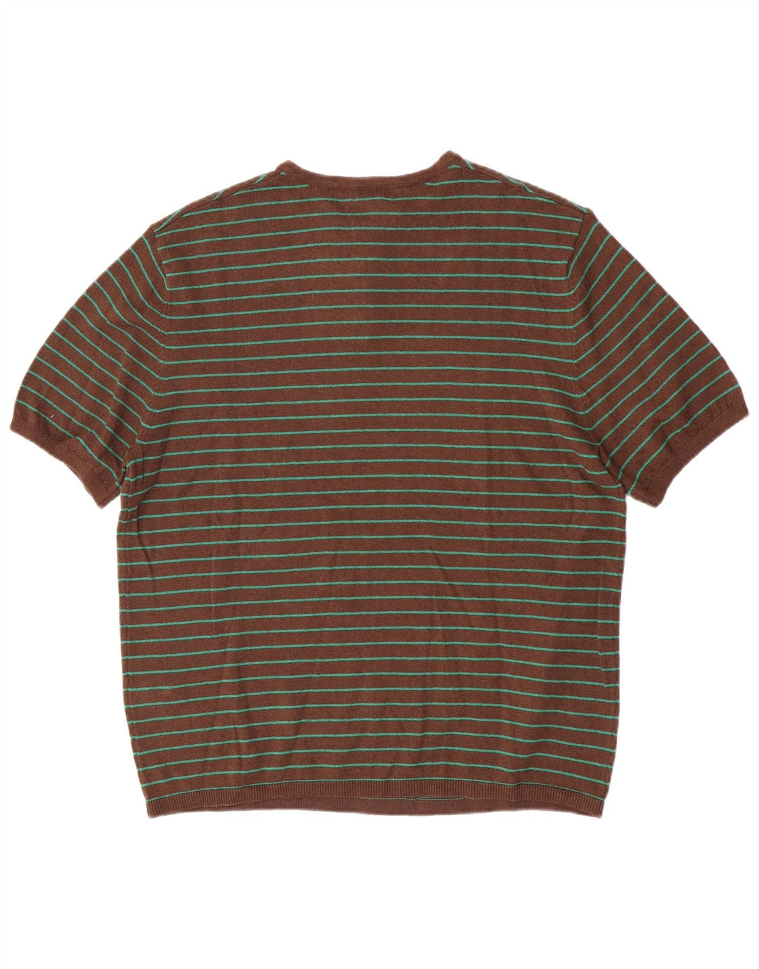 Zara T-shirt top mellem brun stribet bomuld
