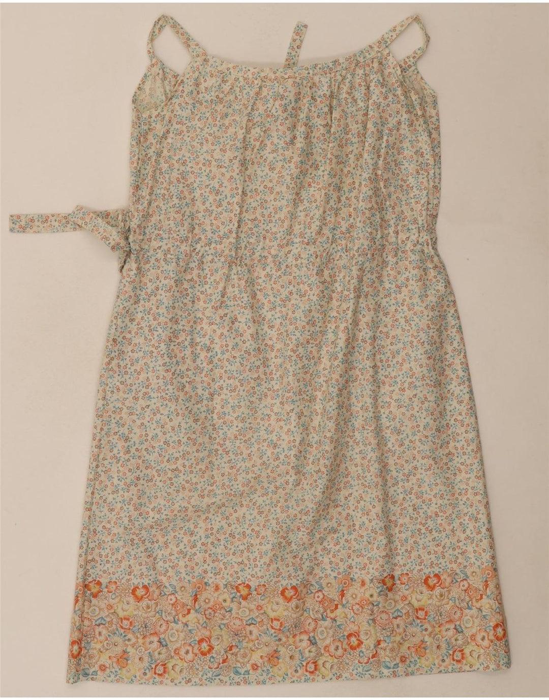 VINTAGE Womens Sleeveless A-Line Dress IT 44 Medium White Floral Vintage Vintage and Second-Hand Vintage from Messina Hembry 