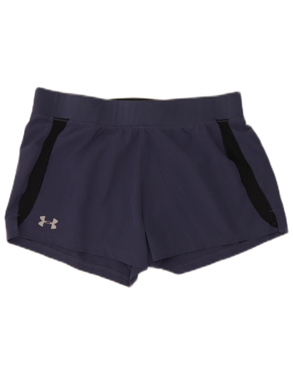 Under Armour Womens Heat Gear Sport Shorts UK 14 Large Navy Blue