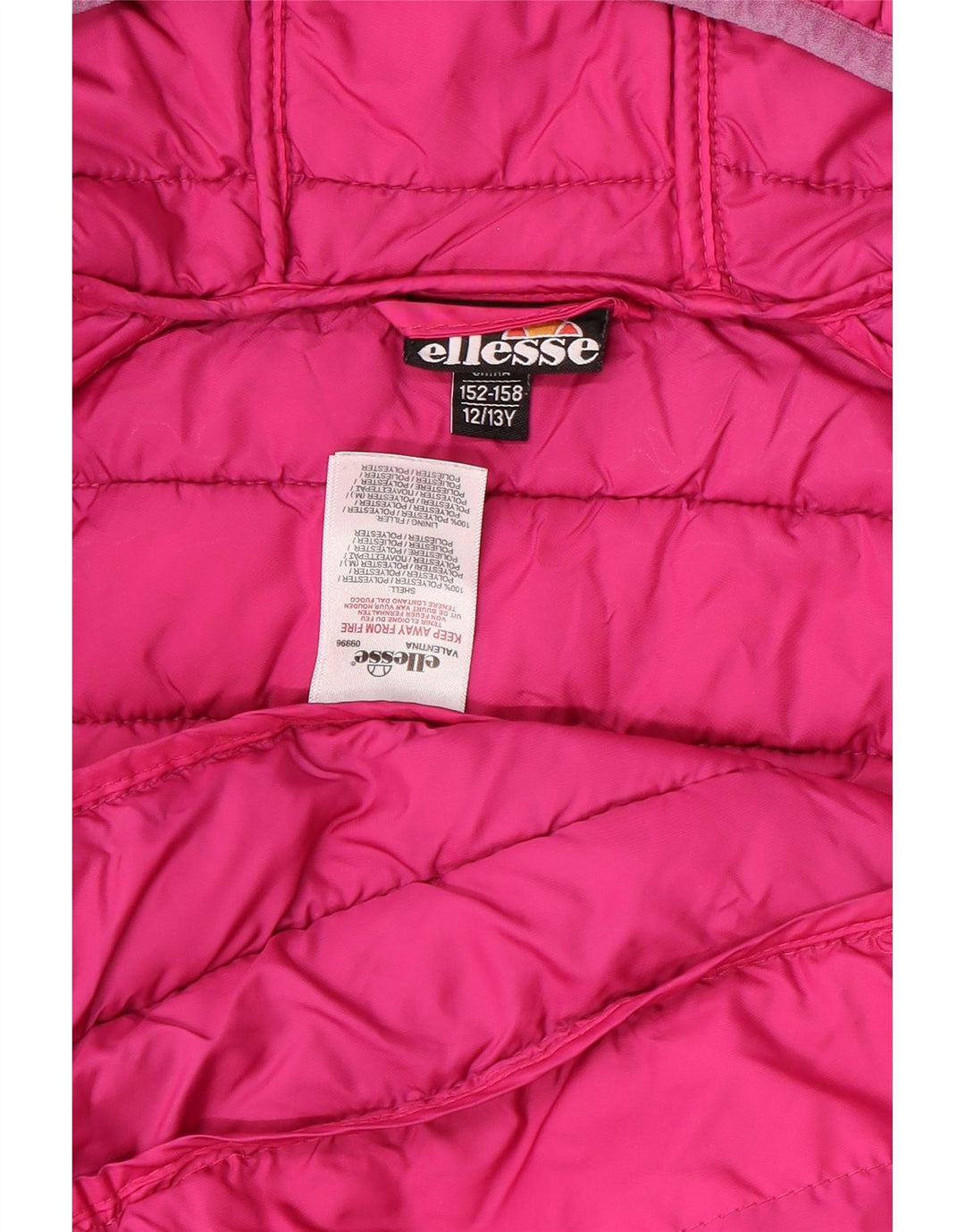 Ellesse Pige Polstret Hættejakke 12-13 År Pink Polyester