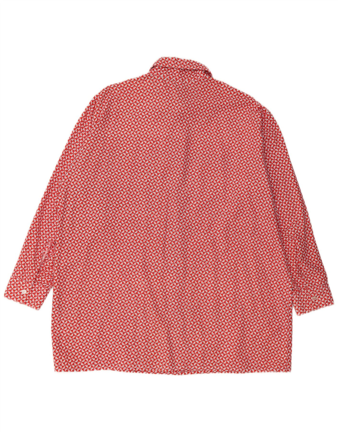 Vintage herreskjorte str. 44 XL Rød Geometrisk