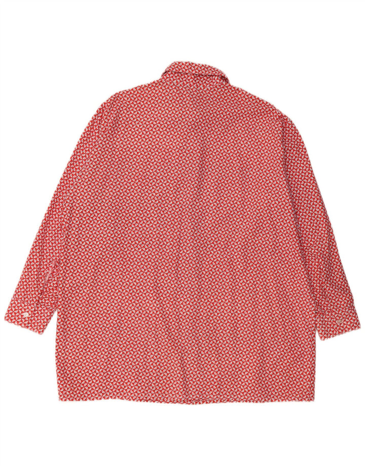 Vintage herreskjorte str. 44 XL Rød Geometrisk