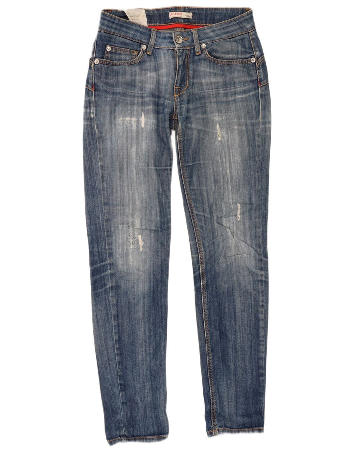 Liu Jo Dame Distressed Slim Jeans W27 L29 Blå Bomuld