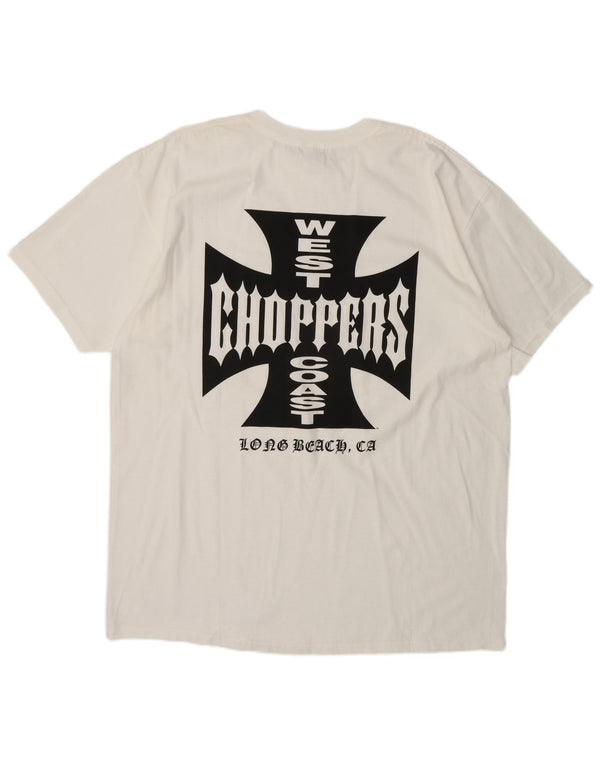 Ambolt Herre West Coast Choppers Regular Graphic T-Shirt Top 2XL Hvid Bomuld