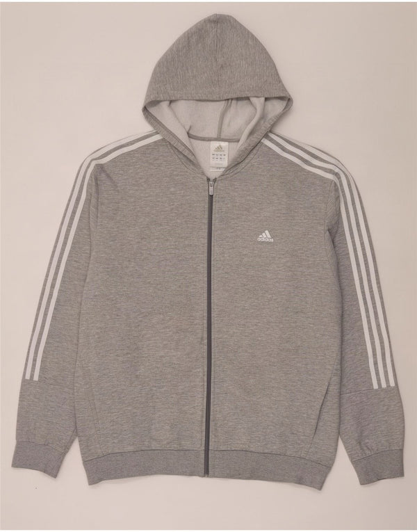 Adidas Hættetrøje med lynlås til mænd 2XL Grå Flecked Bomuld