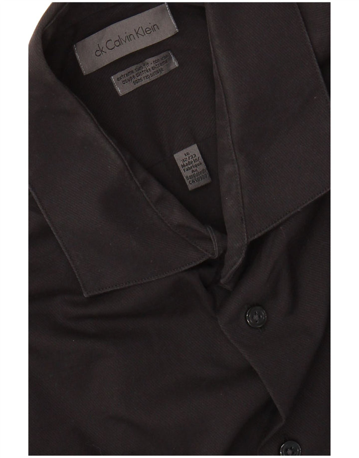 CALVIN KLEIN Herre Extra Slim Fit skjorte str. 16 Large Sort