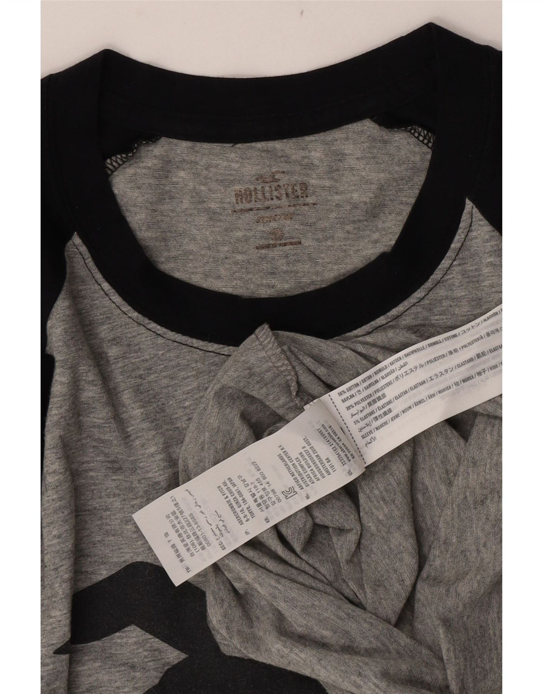 Hollister Herre grafisk T-shirt Top Stor grå farveblok