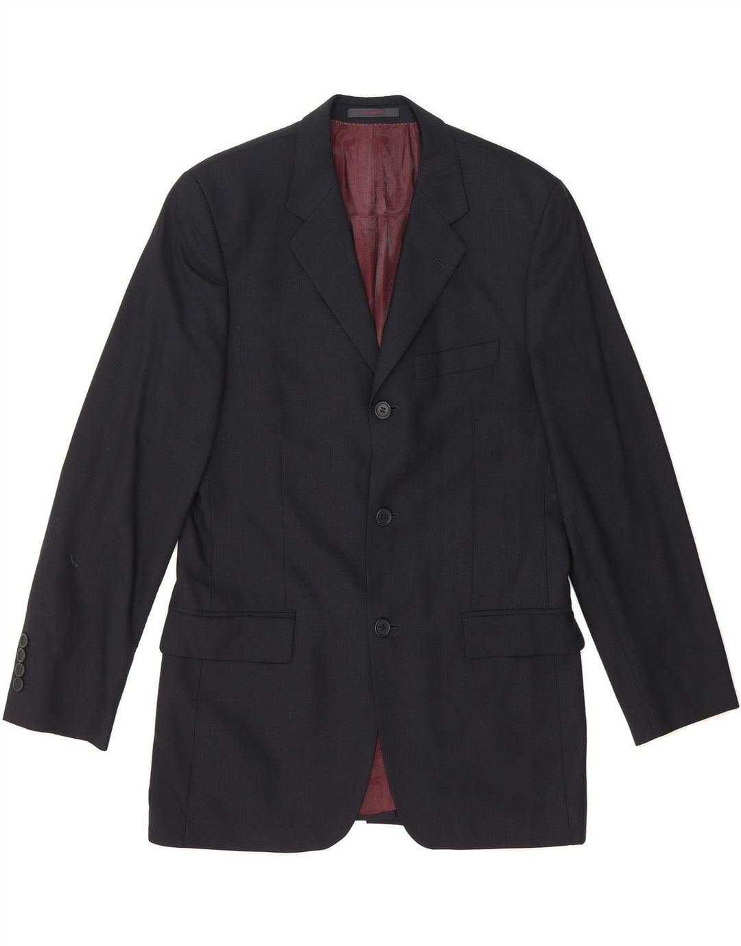TED BAKER Mens 3 Button Blazer Jacket UK 38 Medium Navy Blue Wool Vintage Ted Baker and Second-Hand Ted Baker from Messina Hembry 