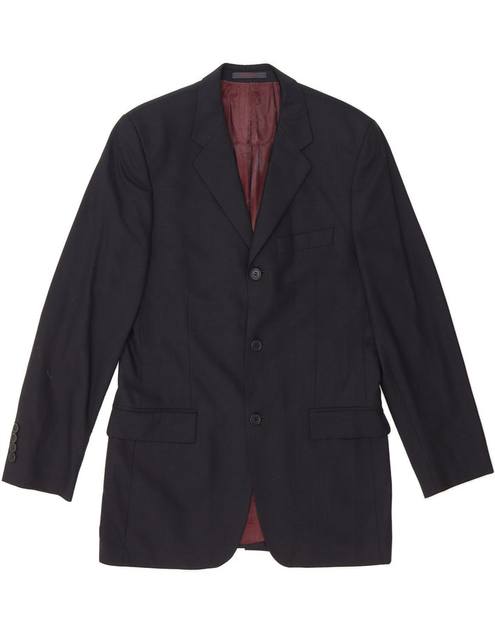 TED BAKER Mens 3 Button Blazer Jacket UK 38 Medium Navy Blue Wool Vintage Ted Baker and Second-Hand Ted Baker from Messina Hembry 