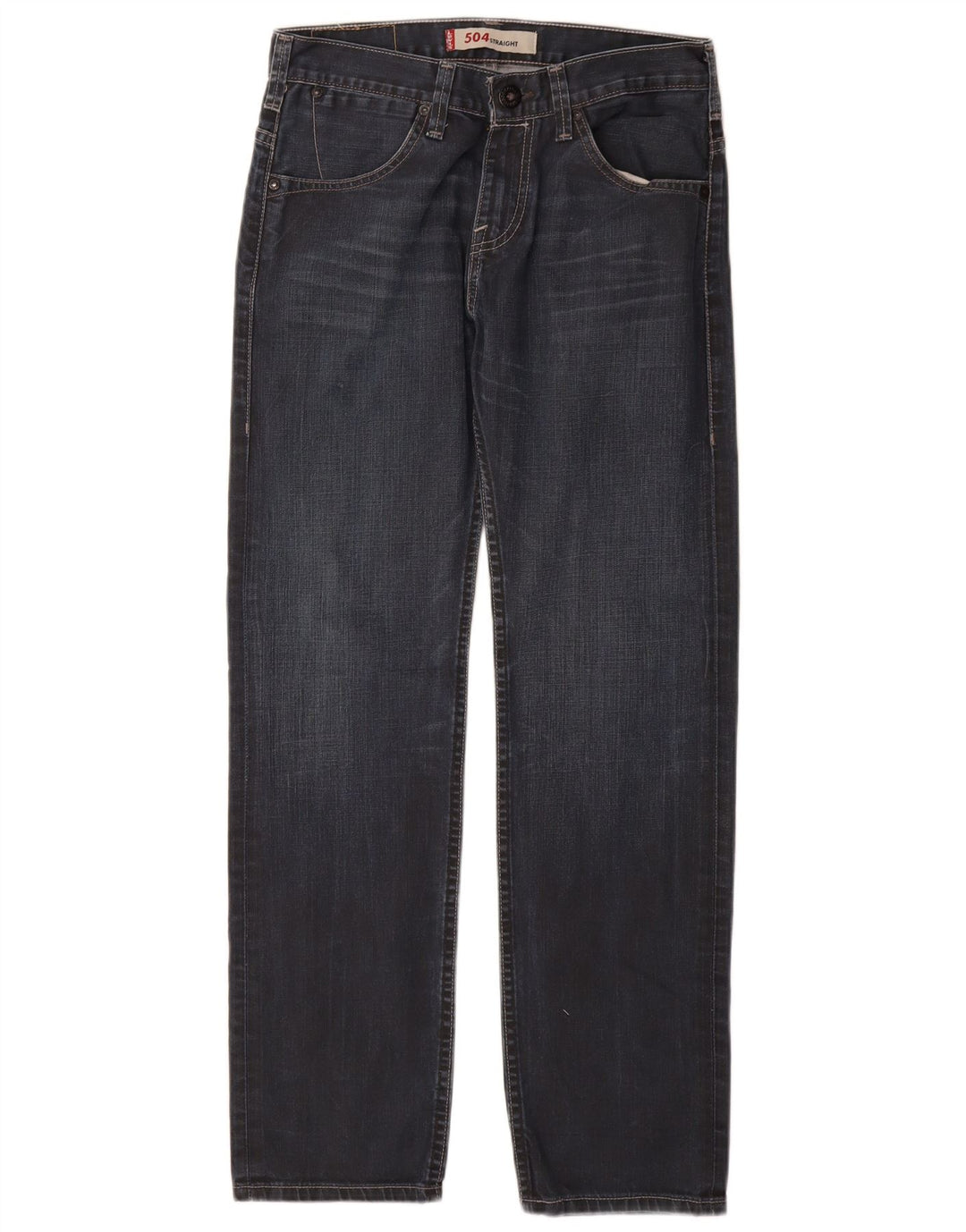 Levi's Herre 504 lige jeans W30 L30 Marineblå bomuld