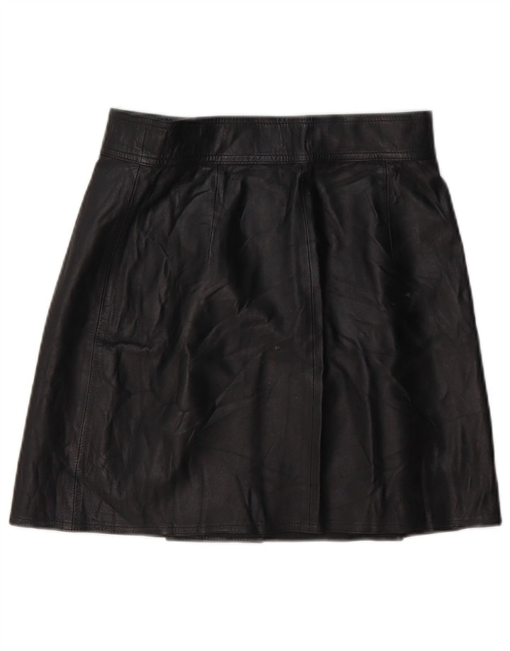 Vintage lædernederdel til kvinder W28 Medium Black