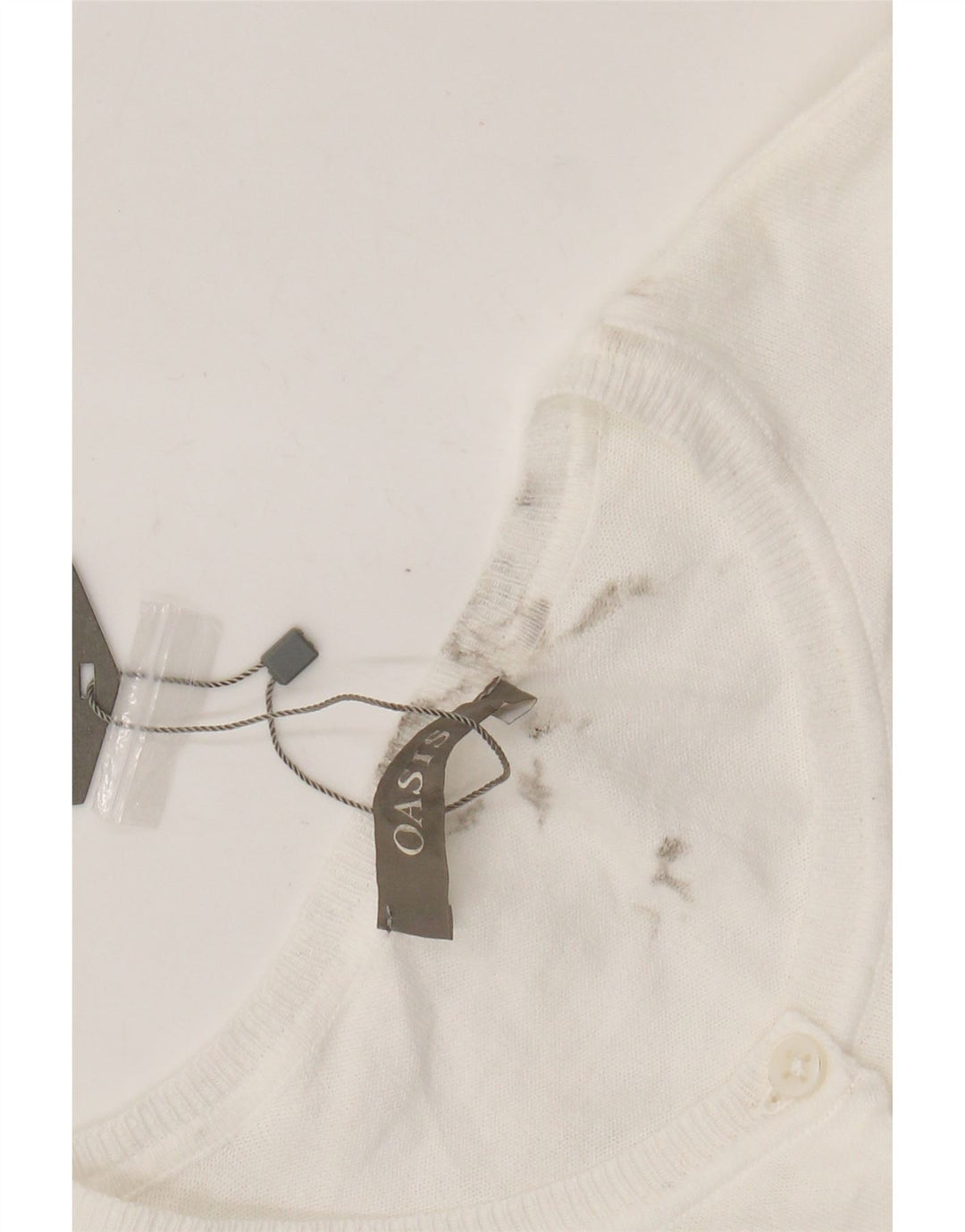 Oasis Womens Crop Bolero Jumper UK 12 Medium White Bomuld