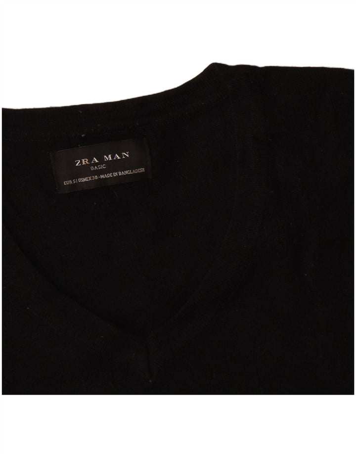 Zara Herre V-hals sweater lille sort