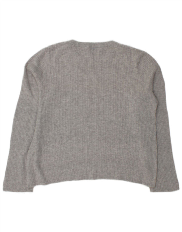 Topshop Dame Boat Neck Jumper Sweater UK 12 Medium Grey Viscose