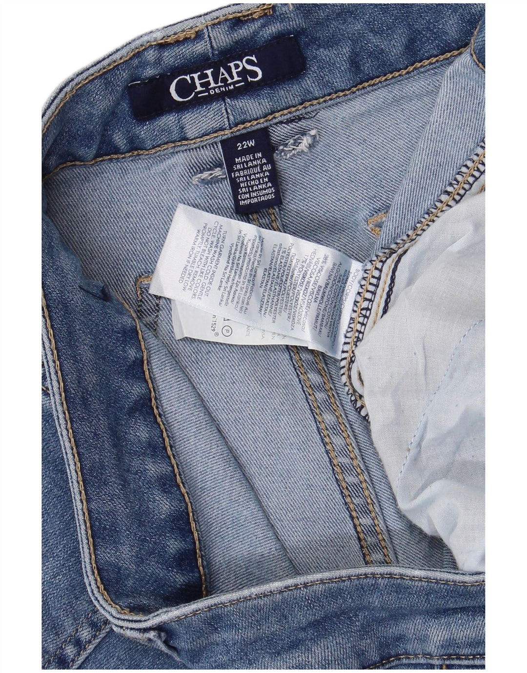 Chaps Dame Capri Jeans US 22 3XL W44 L21 Blå Bomuld