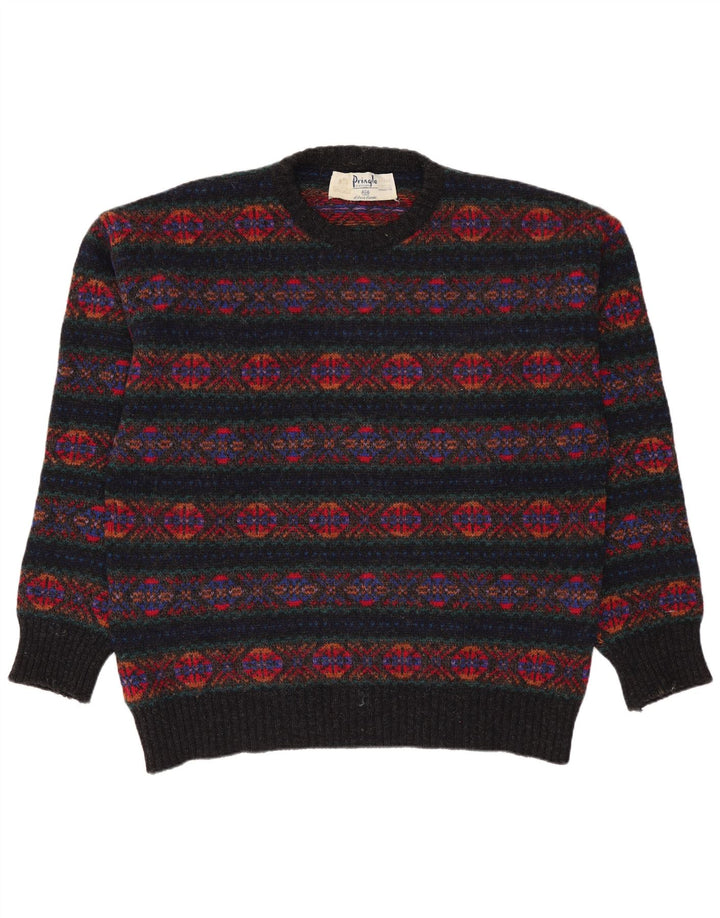Pringle Herre Crew Neck Jumper Sweater størrelse 42 Large Multicolored Fair Isle