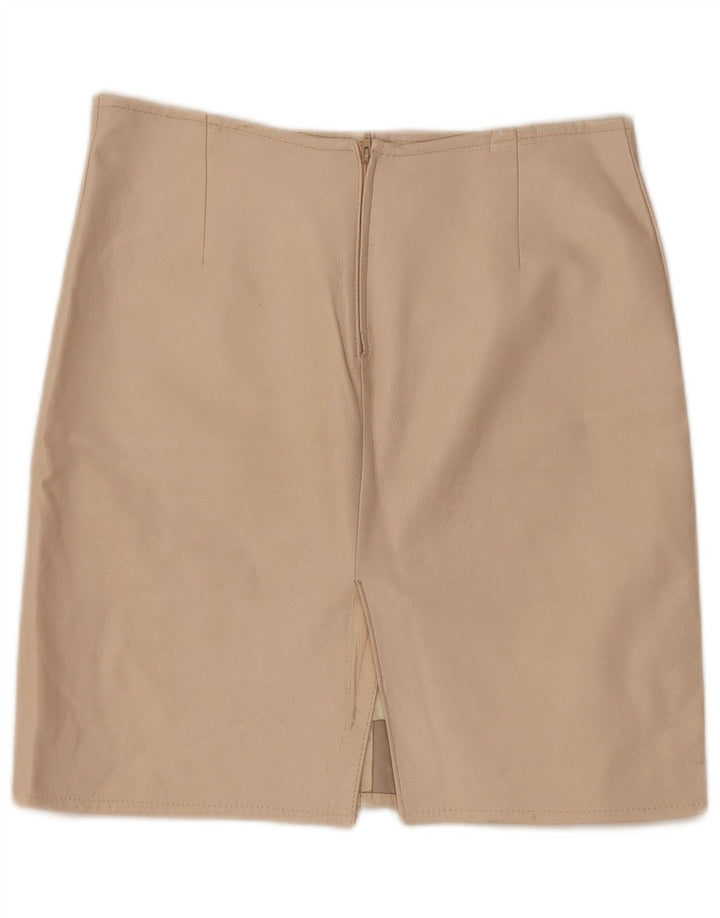 Vintage lædernederdel til kvinder W30 Medium Beige