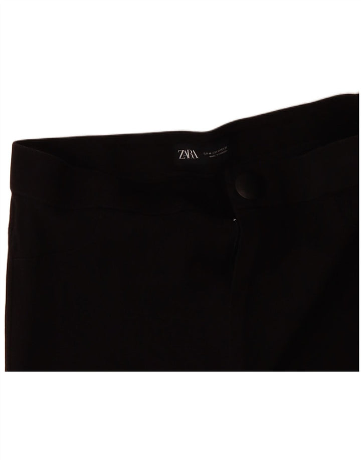 ZARA Womens Bootcut Casual Trousers Medium W28 L25 Black Cotton