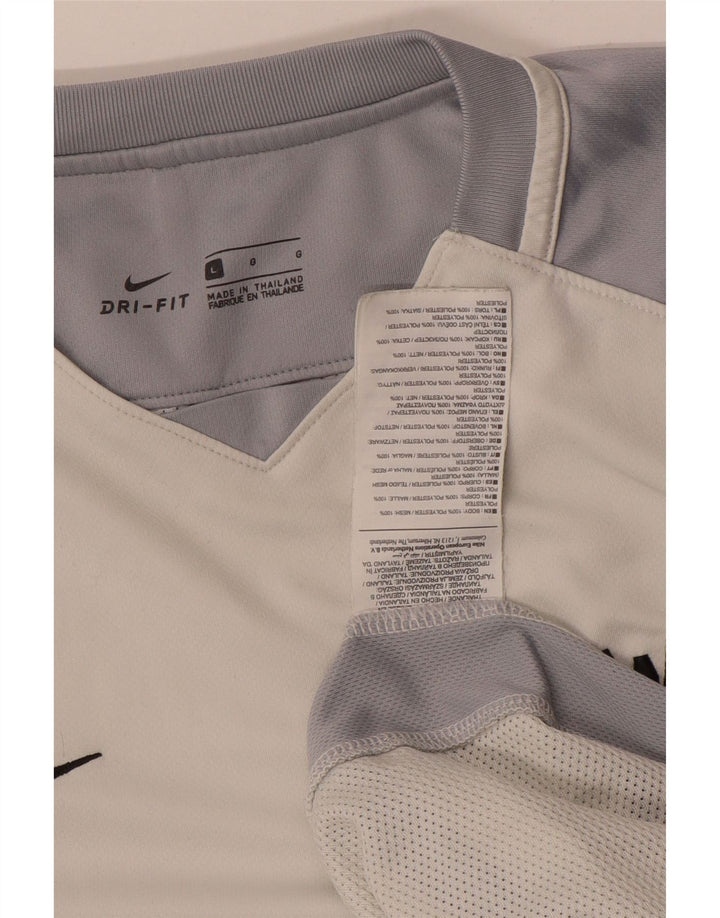 Nike Herre Dri Fit Grafisk Top Langærmet Stor hvid Colourblock Polyester