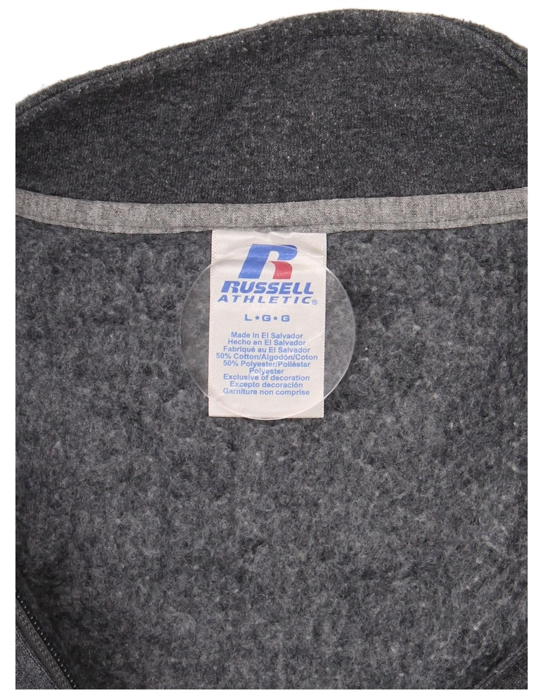 RUSSELL ATHLETIC Herre Zip Neck Sweatshirt Jumper Stor Grå Bomuld