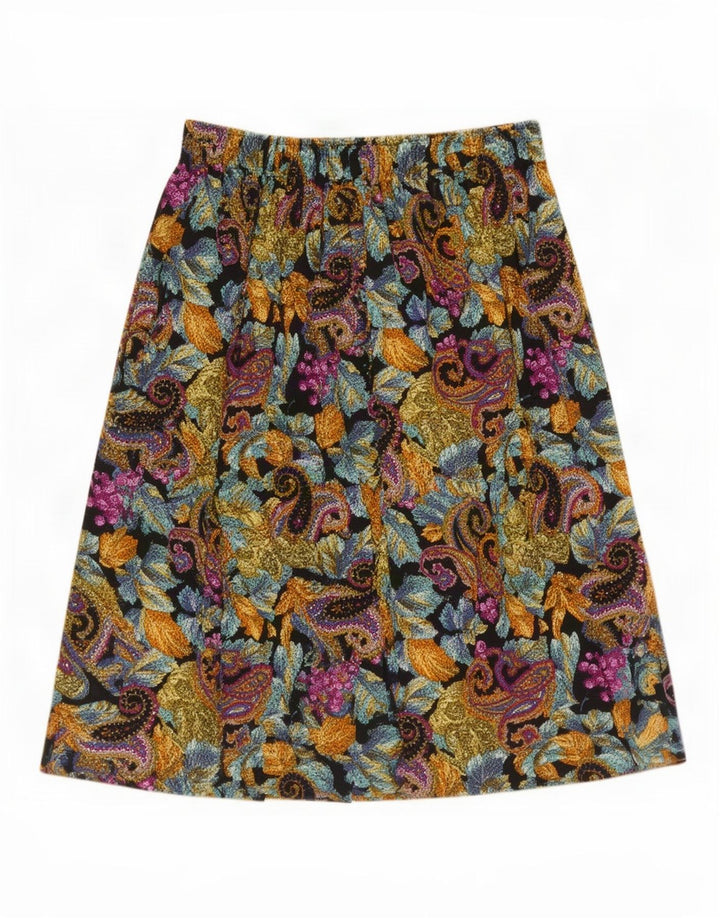 Vintage dame A-line nederdel Medium W28 Multifarvet Paisley