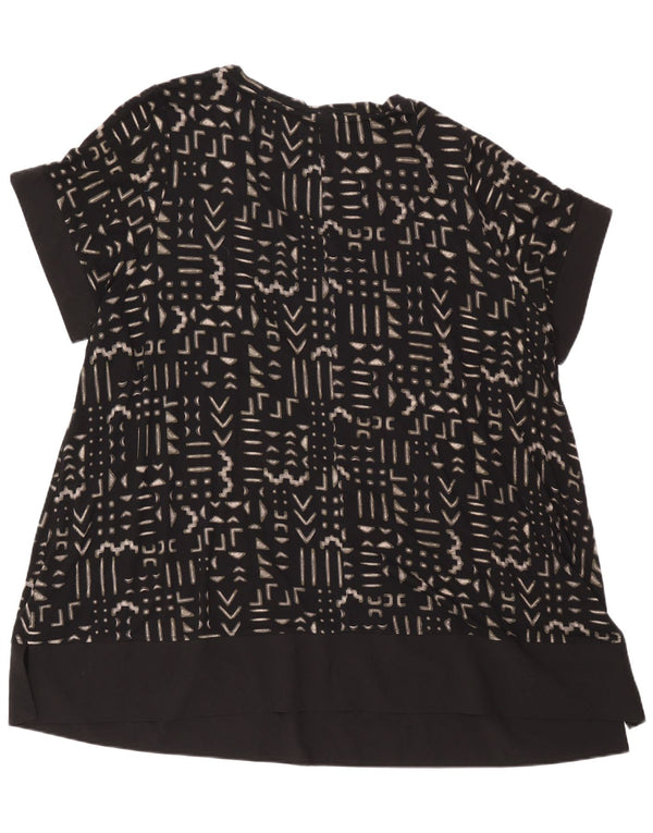 Marks & Spencer Dame Tunika Kjole UK 24 4XL Sort Geometrisk Viscose