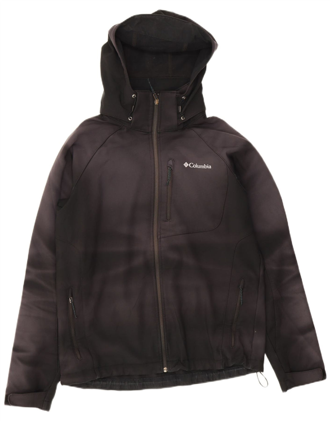 Columbia Herre Hooded Windbreaker Jacket UK 40 Large Black Tie Dye Polyester