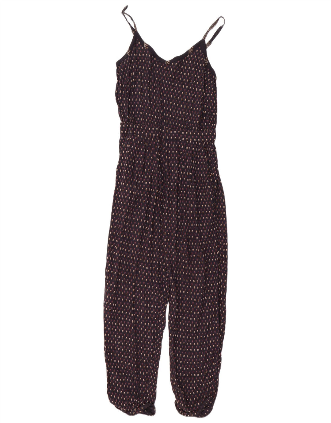 FAT FACE Dame Jumpsuit UK 6 XS Navy Blue Floral Viscose