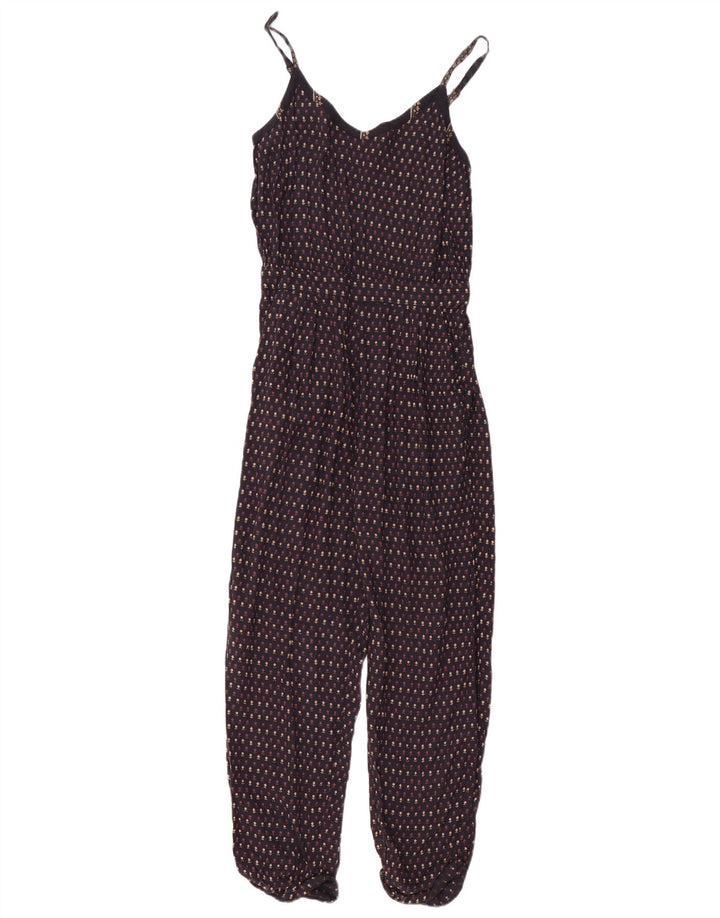 FAT FACE Dame Jumpsuit UK 6 XS Navy Blue Floral Viscose