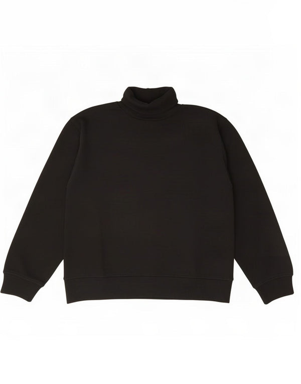 Zara Dame Rullehals Sweater UK 14 Medium Sort Bomuld
