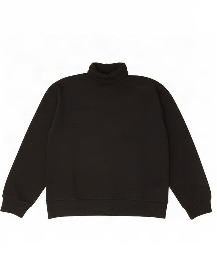 Zara Dame Rullehals Sweater UK 14 Medium Sort Bomuld