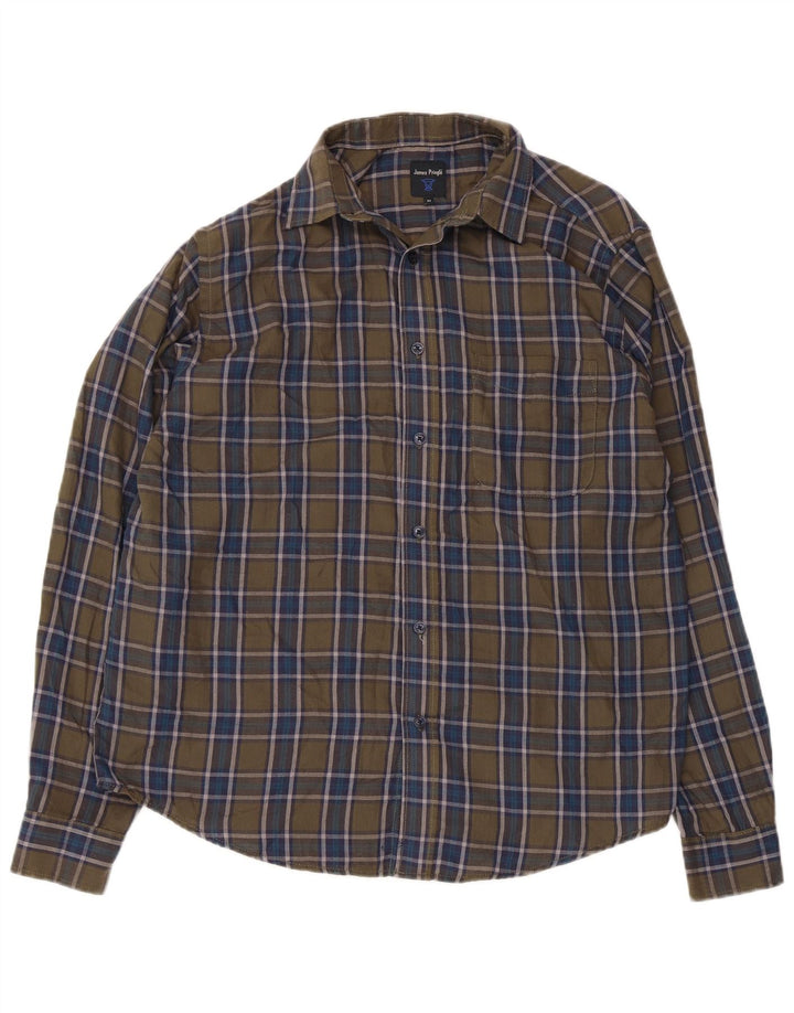 JAMES PRINGLE Herre Flanellskjorte Medium Khaki Ternet polyester