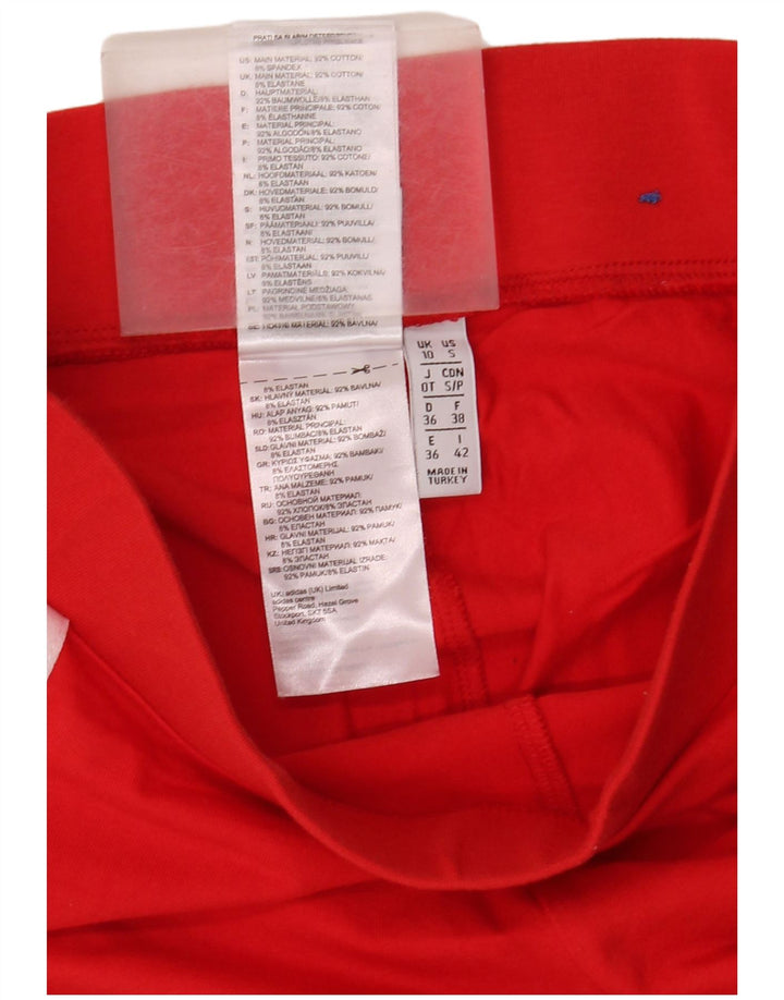 Adidas Dame Leggings UK 10 Small Red Bomuld
