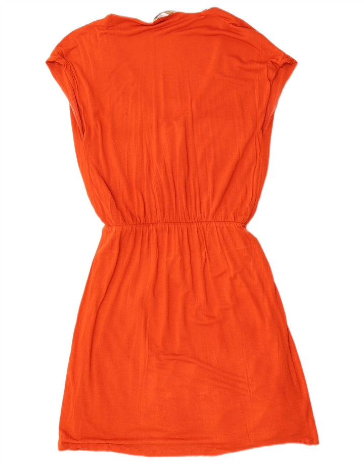 Massimo Dutti Dame Basic Dress UK 10 Small Orange