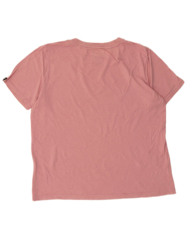 Superdry Grafisk T-shirt top til kvinder UK 12 Medium Pink Bomuld