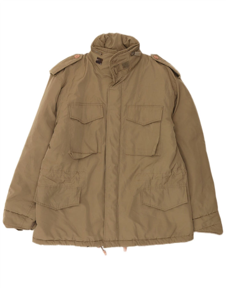 Alberto Aspesi Herre Military Polstret Jakke UK 36 Small Brown Polyester