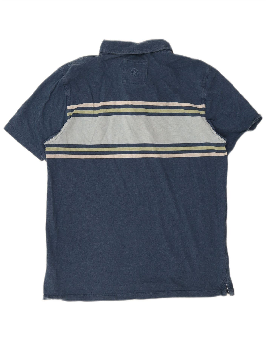 Fat Face Herre Polo Shirt Stor Blå Colourblock Bomuld