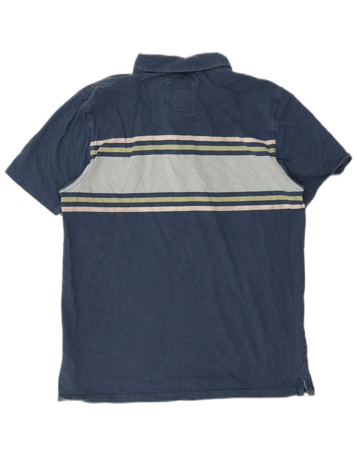Fat Face Herre Polo Shirt Stor Blå Colourblock Bomuld
