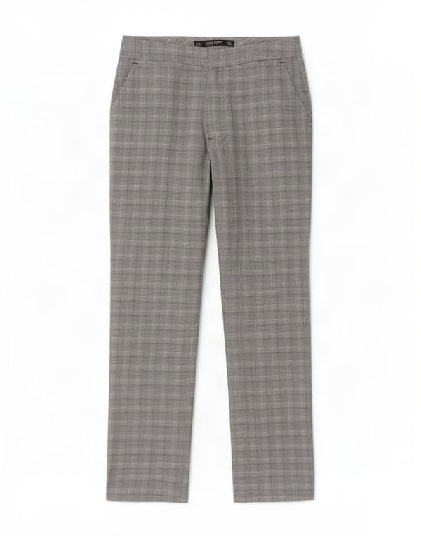 Zara Lige Chinobukser til kvinder XS W24 L26 Grå Houndstooth Polyester