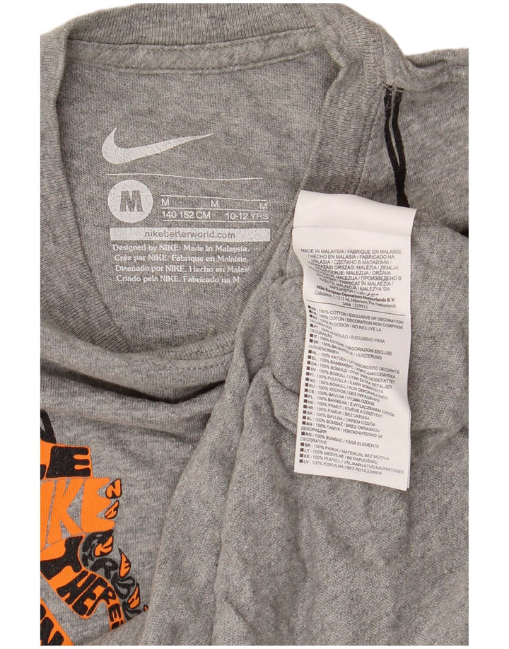 Nike drenge grafisk t-shirt top 10-11 år mellemgrå bomuld