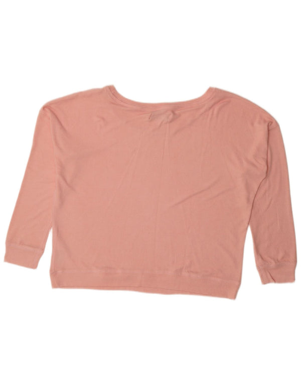 Abercrombie & Fitch Dame Oversized bluse Top UK 16 Large Pink Viscose