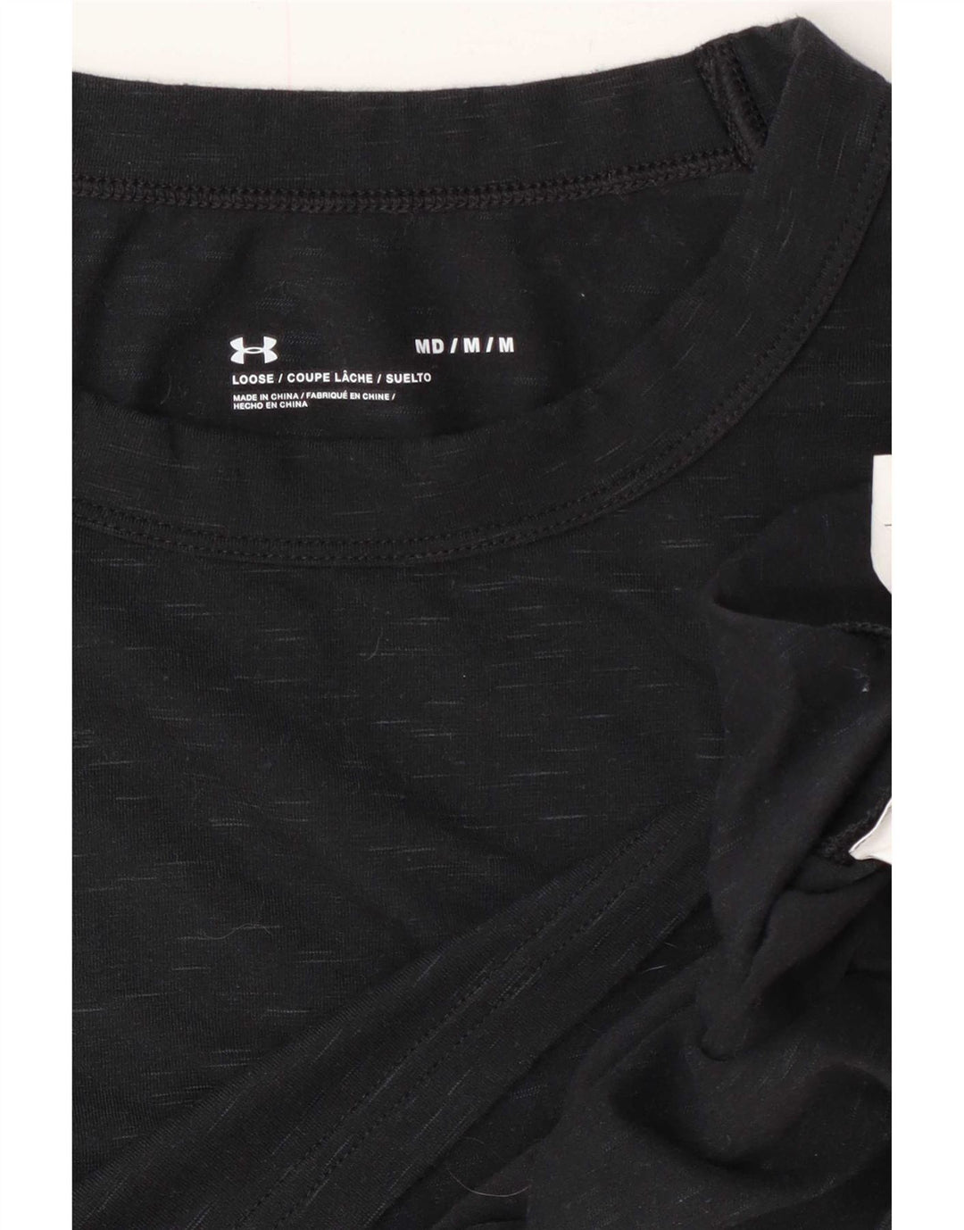 Under Armour Dame Crop Top Langærmet UK 14 Medium Sort Bomuld