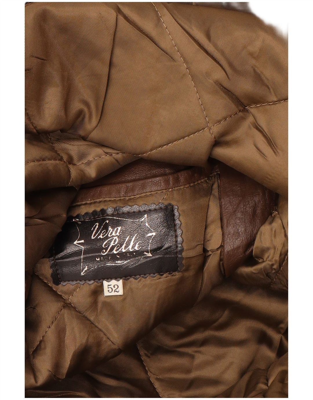 VINTAGE Herre Læderjakke IT 52 XL Brunt Læder